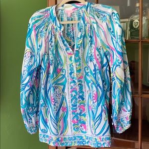 Lilly Pulitzer Elsa Top Long Story Engineered